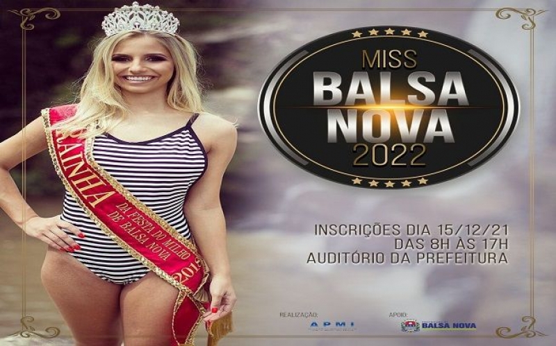 Inscrições para Miss Balsa Nova 2022