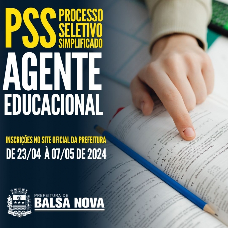 Processo Seletivo Simplificado (PSS) de Agente Educacional
