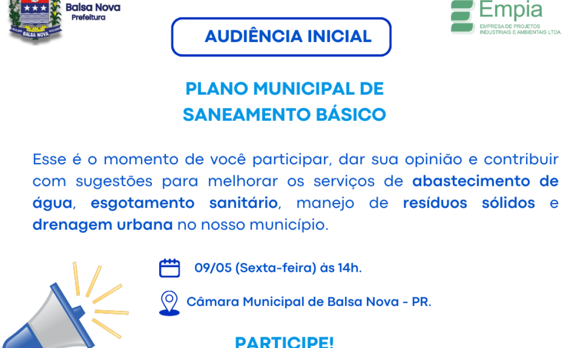 Audiência Inicial - Plano Municipal de Saneamento Básico