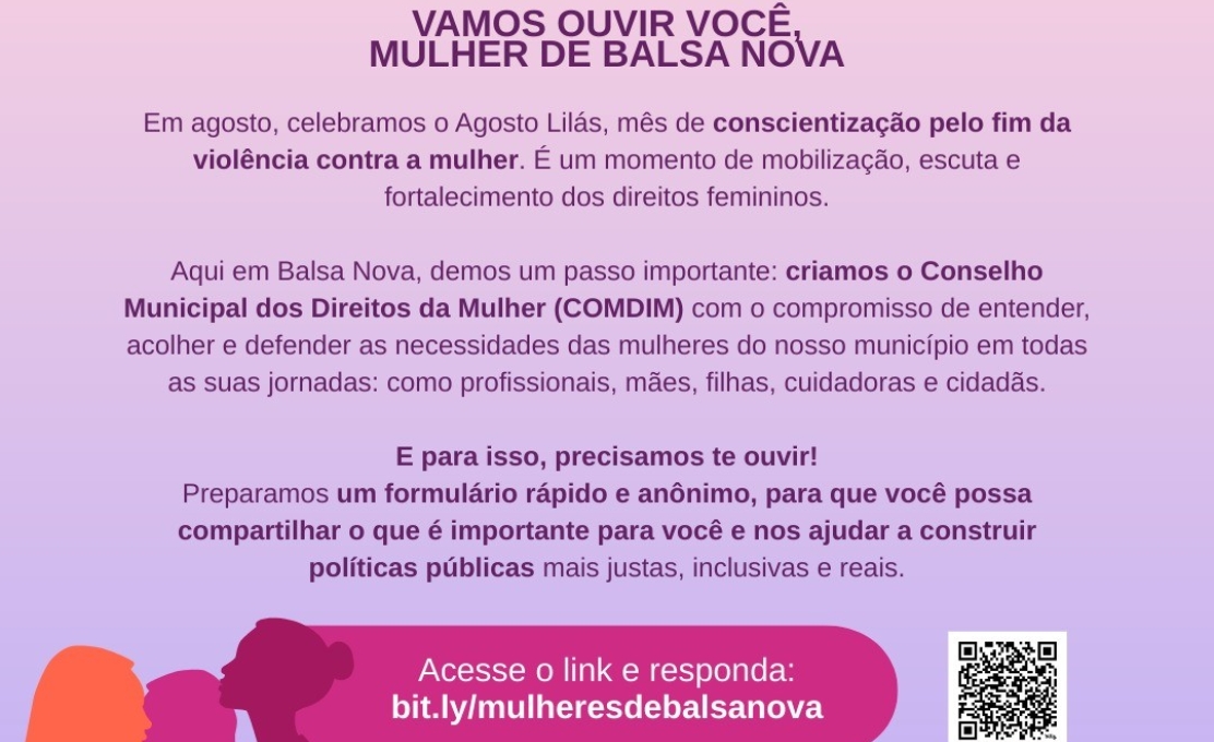 Vamos ouvir você, mulher de Balsa Nova!