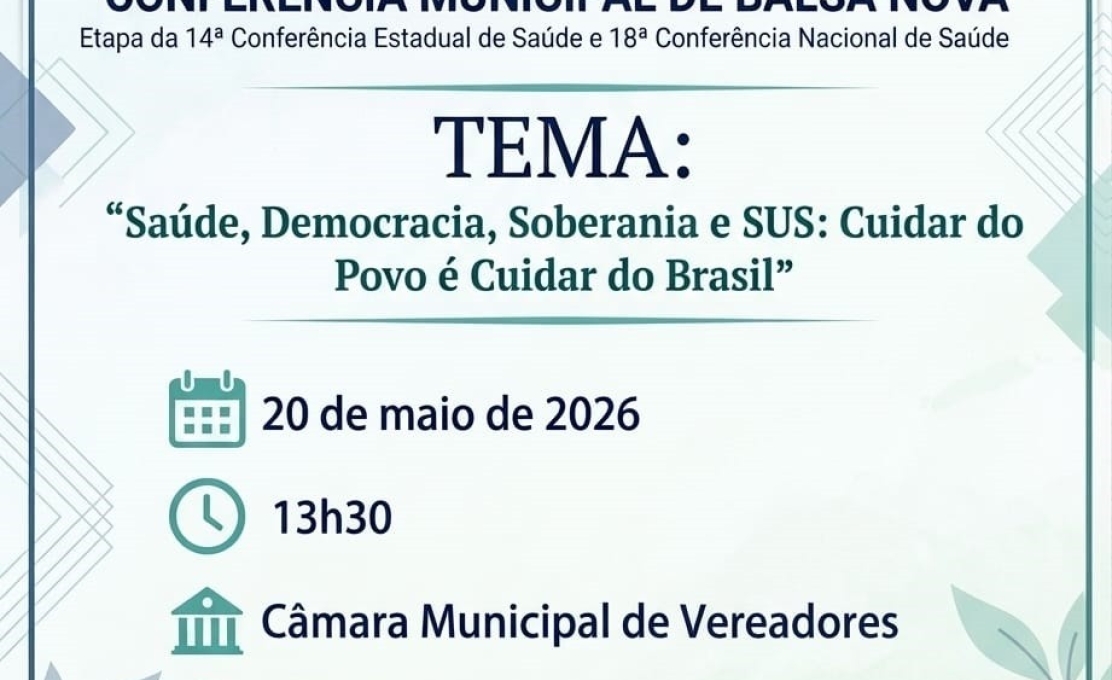 Venha participar da Conferência Municipal de Saúde