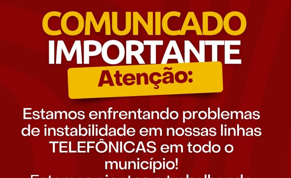 Problemas de instabilidade em nossas linhas telefônicas