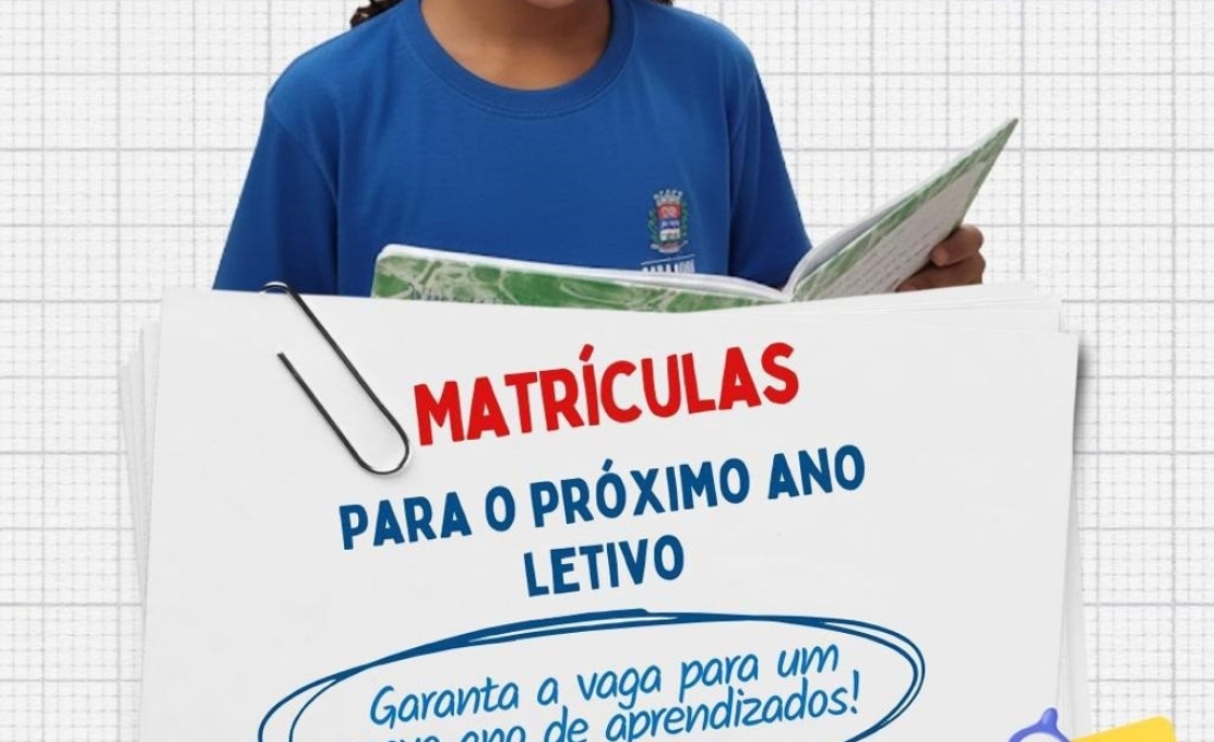 Matrículas abertas para o próximo ano letivo de 01 a 12 de dezembro