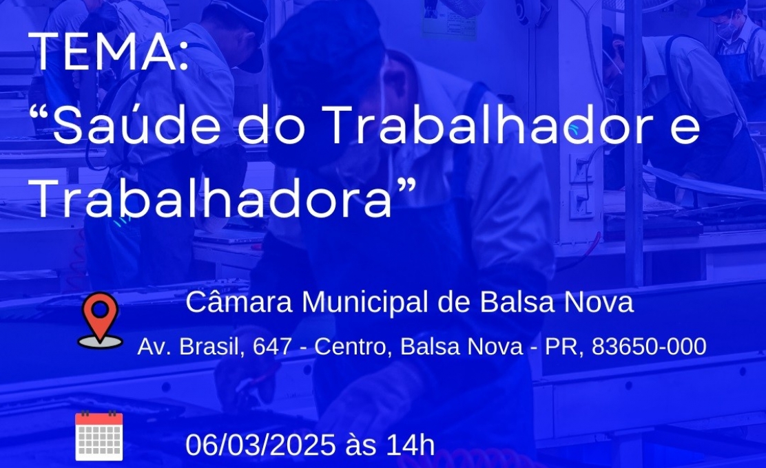 Encontro com o tema: Saúde do Trabalhador e Trabalhadora