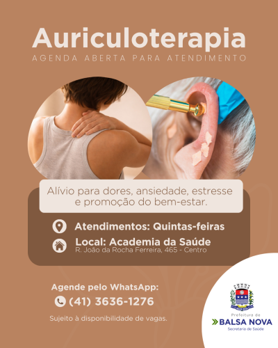 Auriculoterapia está disponível na Academia da Saúde