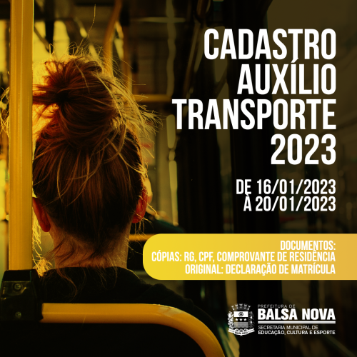 CADASTRO AUXÍLIO TRANSPORTE 2023