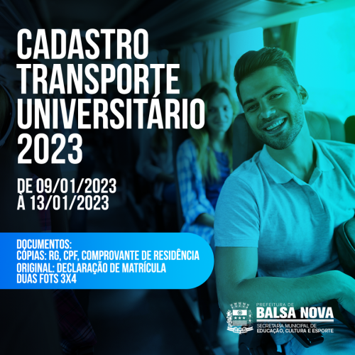 CADASTRO TRANSPORTE UNIVERSITÁRIO 2023