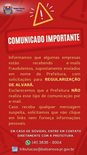 Atenção para o recebimento de e-mails fraudulentos