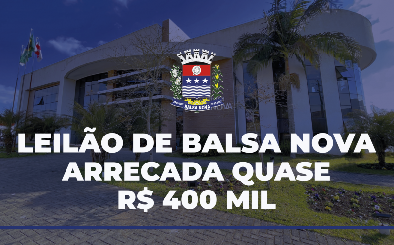 Prefeitura arrecada quase R$400 mil reais em Leilão online