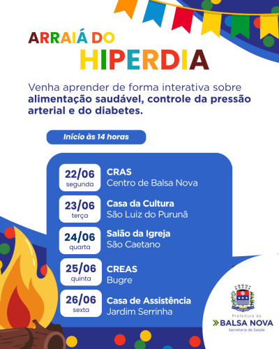Arraiá do Hiperdia - Confira a programação