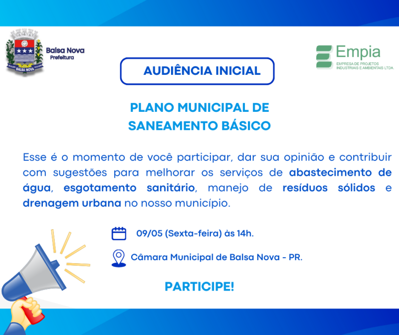 Audiência Inicial - Plano Municipal de Saneamento Básico