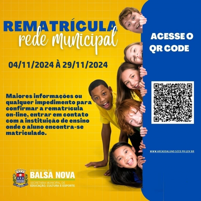 REMATRÍCULAS ON LINE DA REDE MUNICIPAL